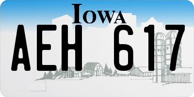 IA license plate AEH617