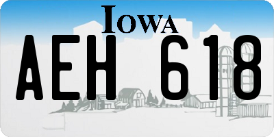 IA license plate AEH618