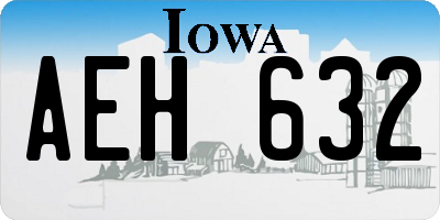 IA license plate AEH632