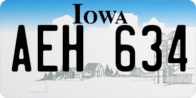 IA license plate AEH634