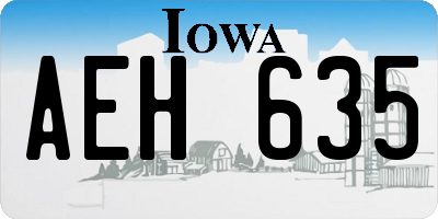 IA license plate AEH635
