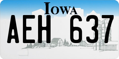 IA license plate AEH637