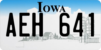 IA license plate AEH641