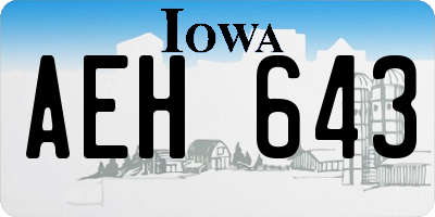 IA license plate AEH643