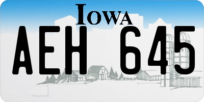 IA license plate AEH645