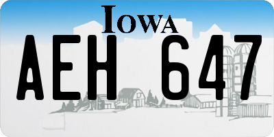 IA license plate AEH647