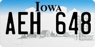 IA license plate AEH648