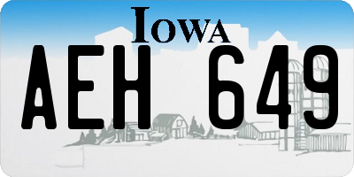 IA license plate AEH649