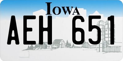 IA license plate AEH651