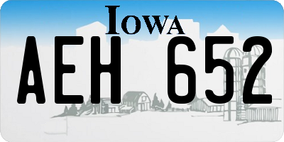 IA license plate AEH652