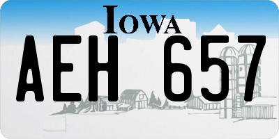 IA license plate AEH657
