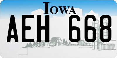 IA license plate AEH668