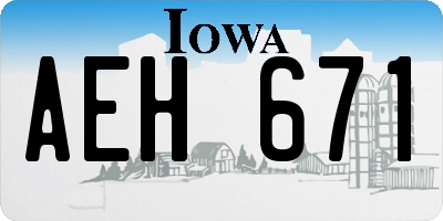 IA license plate AEH671