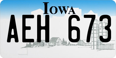 IA license plate AEH673