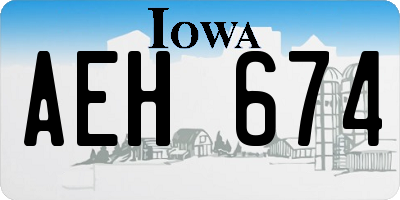 IA license plate AEH674