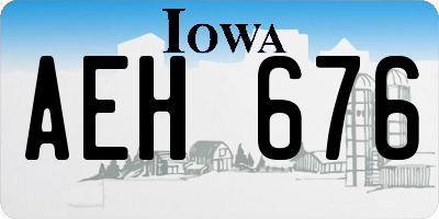 IA license plate AEH676