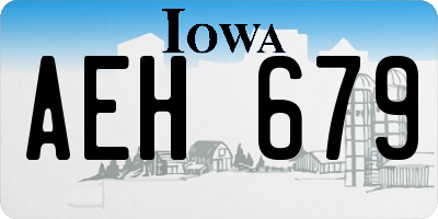 IA license plate AEH679