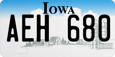 IA license plate AEH680