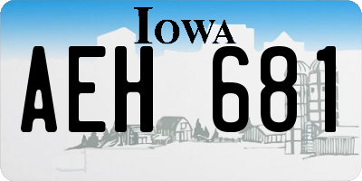 IA license plate AEH681