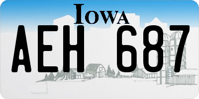 IA license plate AEH687