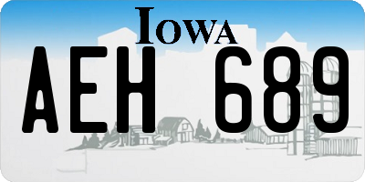 IA license plate AEH689