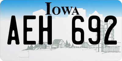 IA license plate AEH692