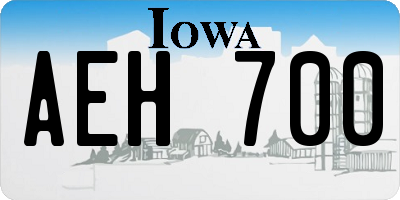 IA license plate AEH700