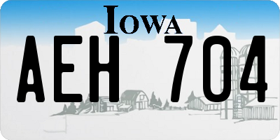 IA license plate AEH704