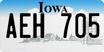 IA license plate AEH705