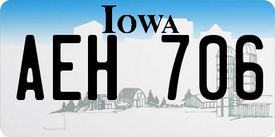 IA license plate AEH706