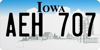 IA license plate AEH707