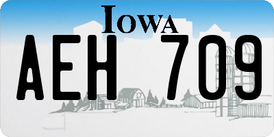 IA license plate AEH709