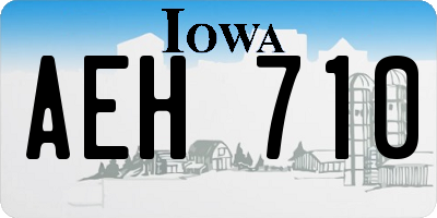 IA license plate AEH710