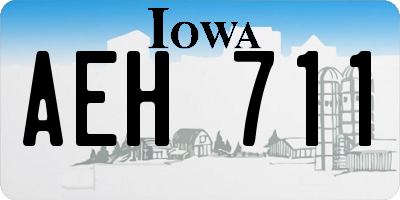 IA license plate AEH711