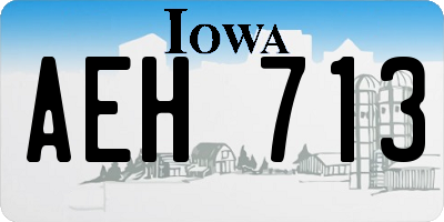 IA license plate AEH713