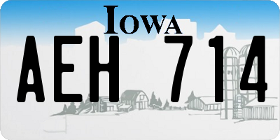 IA license plate AEH714