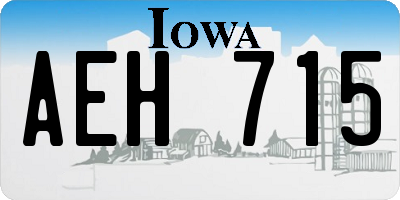 IA license plate AEH715