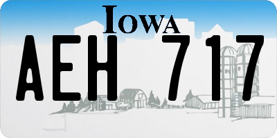 IA license plate AEH717