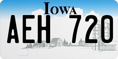 IA license plate AEH720