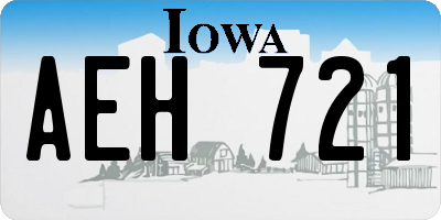 IA license plate AEH721