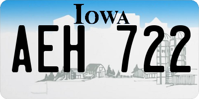 IA license plate AEH722