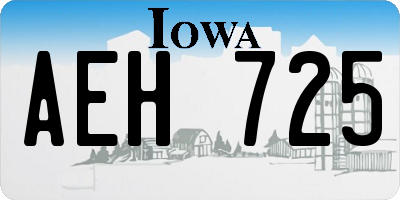 IA license plate AEH725