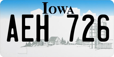 IA license plate AEH726