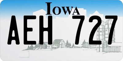 IA license plate AEH727