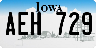 IA license plate AEH729