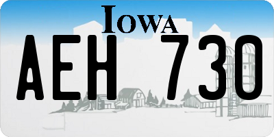 IA license plate AEH730