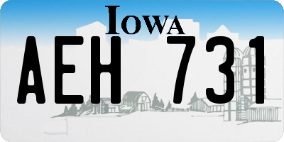 IA license plate AEH731