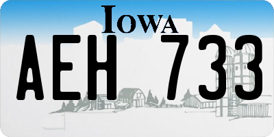 IA license plate AEH733