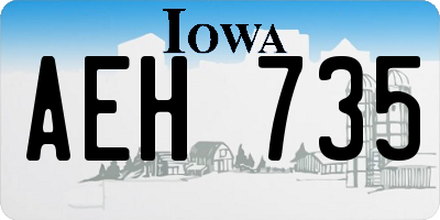 IA license plate AEH735