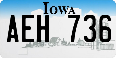 IA license plate AEH736